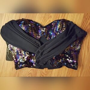 Bebe sequins bustier bling bling